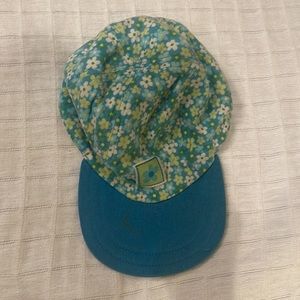 Vintage 1998 Gymboree girls floral hat baseball cap rainbow tag girls 3-5 yr M L